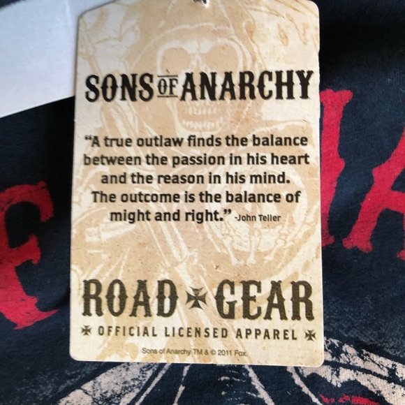 SONS OF ANARCHY ROAD GEAR Mens Black Graphic T.Shirt Size Small 100% Cotton New - Picture 7 of 10